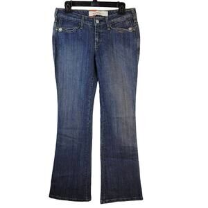 Mossimo Denim Jeans Juniors 7 Boot Cut Low Rise Flap Pocket Medium Wash Cowgirl